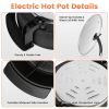 Dual-Flavor Electric Hot Pot 6L with Divider, 5 Temperature Control Non-Stick Shabu Shabu Pot