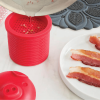 Silicone Pig Bacon Grease Container with Strainer, Heat-Resistant Grease Keeper for Filtering & Storing Bacon Fat
