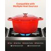 Enameled Cast Iron Dutch Oven, 6 Quart Pot with Lid and Dual Handles, Heavy-Duty Durable Cookware Pan, Oven Induction Compatible up to 500Fahrenheit