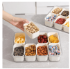 Portable divider plates with lids and handles, suitable for parties, snack boxes, food containers, and vegetable trays (white).