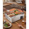 Commercial Electric Griddle, 21 x 11.8 inch, 1750W, 122-570 Fahrenheit Adjustable Temp Control