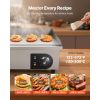 Commercial Electric Griddle, 21 x 11.8 inch, 1750W, 122-570 Fahrenheit Adjustable Temp Control