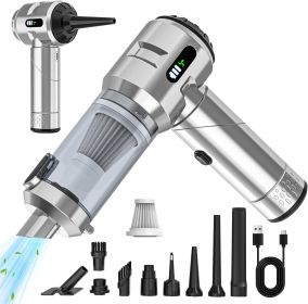 Handheld Car Vacuum Cleaner, 25000PA Strong Cyclonic Suction Portable Mini Vacuum Cordless with Digital Display Lightweight Handheld for Pet Hair, Car (Color: Silver-upgraded Version)