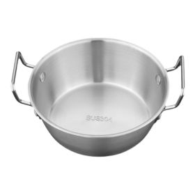 Double Ear Soup Bowl Snack Bowl for Household or Commerial (Type: 14cm, Color: Silver)