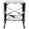 Foldaway Outdoor Cooking Table with Detachable Lamp Holder 4 Fold Side Trays Mesh Storage Shelf