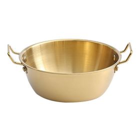 Double Ear Soup Bowl Snack Bowl for Household or Commerial (Type: 17cm, Color: GOLD)